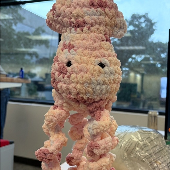 Plush Squid Stuffed Animal - Pink and White - Picture 2 of 2